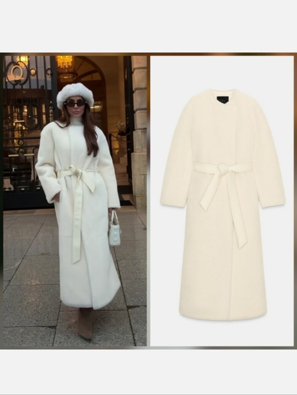Zara Fur Coat Limited Edition Cream NWT